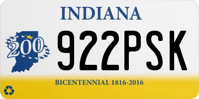 IN license plate 922PSK