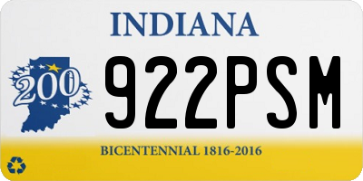 IN license plate 922PSM