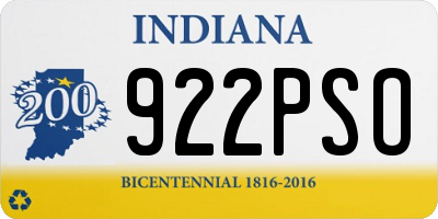 IN license plate 922PSO