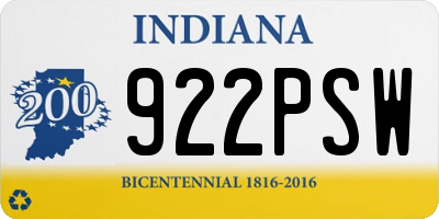 IN license plate 922PSW
