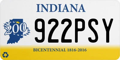 IN license plate 922PSY