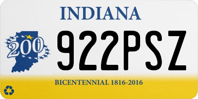 IN license plate 922PSZ
