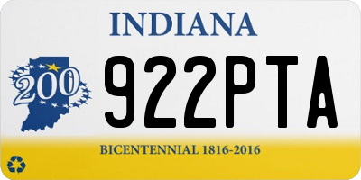 IN license plate 922PTA