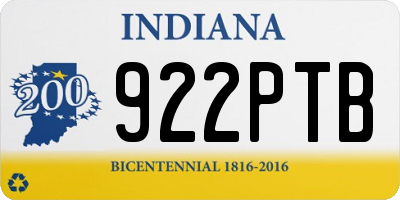 IN license plate 922PTB