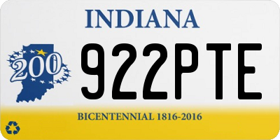 IN license plate 922PTE