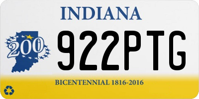 IN license plate 922PTG