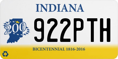 IN license plate 922PTH