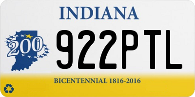 IN license plate 922PTL