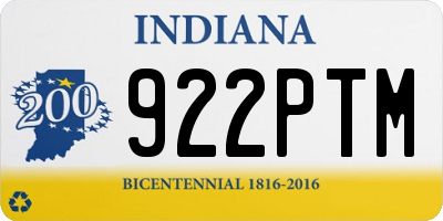 IN license plate 922PTM