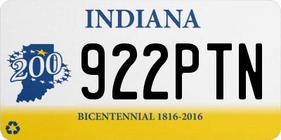 IN license plate 922PTN