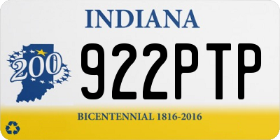 IN license plate 922PTP