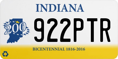 IN license plate 922PTR
