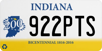 IN license plate 922PTS