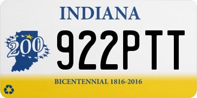 IN license plate 922PTT