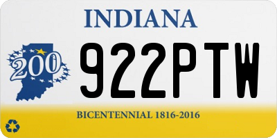 IN license plate 922PTW