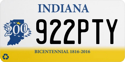IN license plate 922PTY