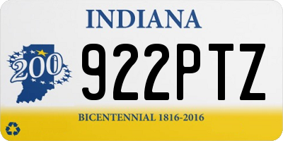 IN license plate 922PTZ