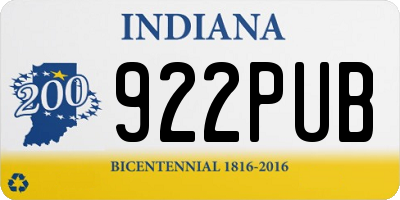 IN license plate 922PUB