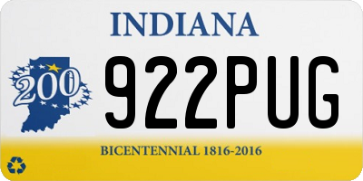 IN license plate 922PUG