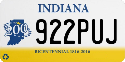 IN license plate 922PUJ