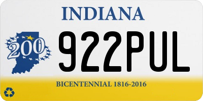 IN license plate 922PUL