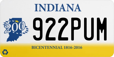 IN license plate 922PUM