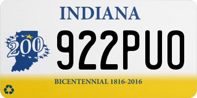IN license plate 922PUO
