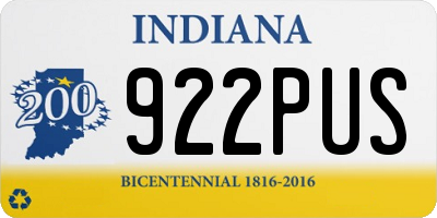 IN license plate 922PUS