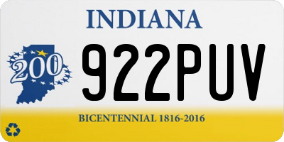 IN license plate 922PUV