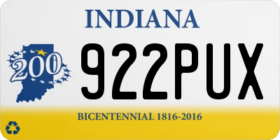 IN license plate 922PUX