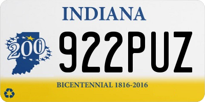 IN license plate 922PUZ