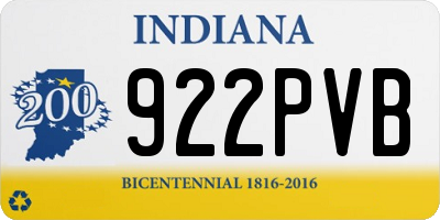 IN license plate 922PVB