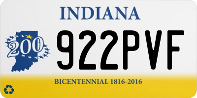 IN license plate 922PVF