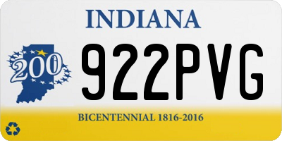 IN license plate 922PVG
