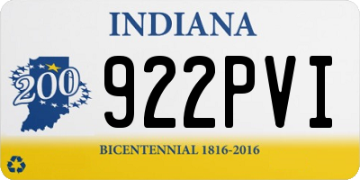 IN license plate 922PVI