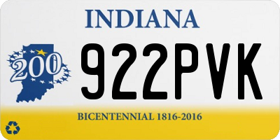 IN license plate 922PVK
