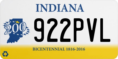 IN license plate 922PVL
