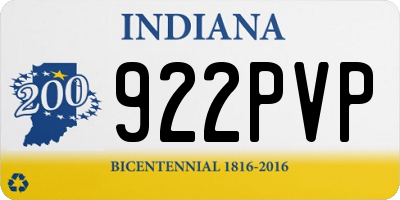IN license plate 922PVP