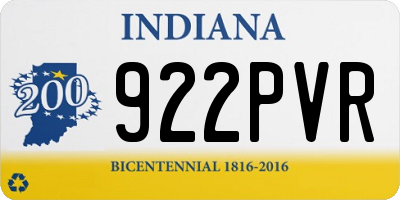 IN license plate 922PVR
