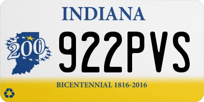 IN license plate 922PVS