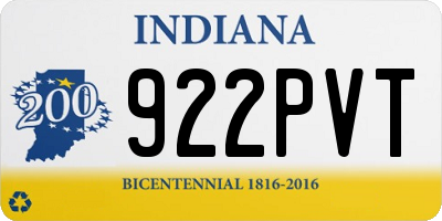IN license plate 922PVT