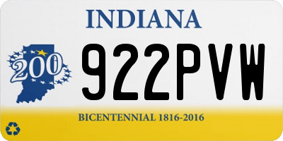 IN license plate 922PVW
