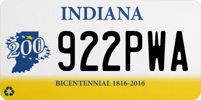 IN license plate 922PWA