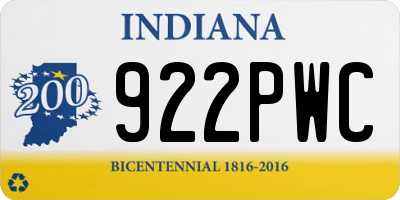 IN license plate 922PWC