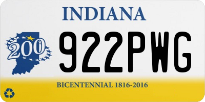IN license plate 922PWG
