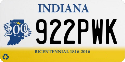 IN license plate 922PWK