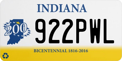 IN license plate 922PWL