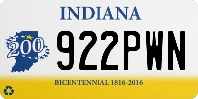 IN license plate 922PWN