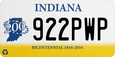 IN license plate 922PWP