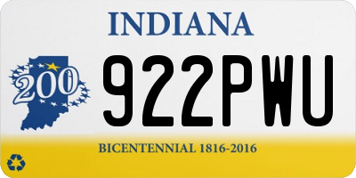 IN license plate 922PWU